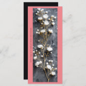 Creëer Uw Eigen Witte Rozen Grijs Bladwijzer Kaart (Voorkant / Achterkant)