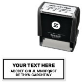 Creëer uw eigen woorden/tekst ZWART teken Zelfinktende Stempel (In situ)