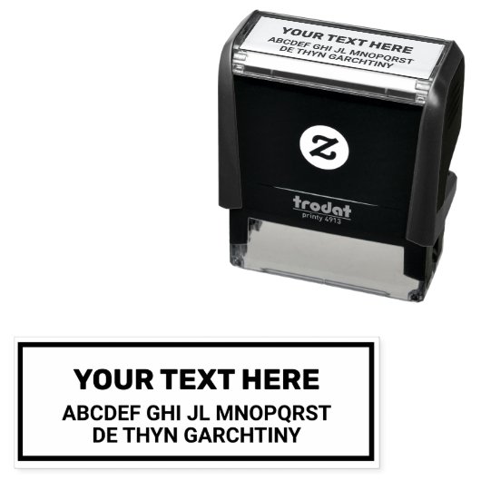 Creëer uw eigen woorden/tekst ZWART teken Zelfinktende Stempel (In situ)