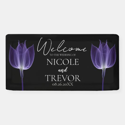 Creëer Uw Eigen - X-Ray Bloem Bruiloft Welkom Spandoek (Horizontaal)