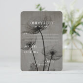 Creëer uw eigen   X-Ray Sepia Flowers RSVP Kaartje (Staand voorkant)