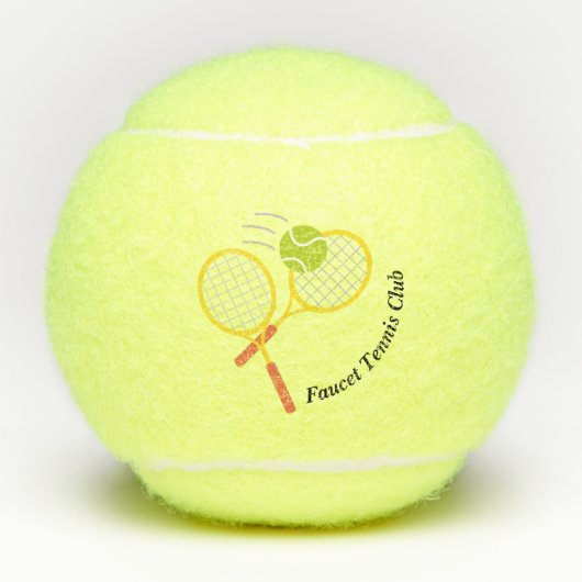 Creëer Uw eigen Yellow Black Creative Club Logo Tennisballen (Voorkant)