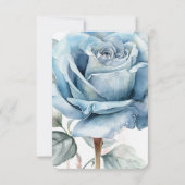 Creëer uw eigen zacht blauw Waterverf Roos RSVP Kaartje (Achterkant)