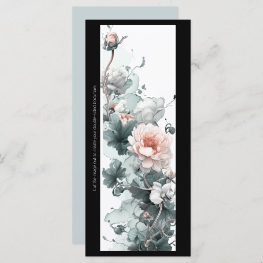 Creëer Uw eigen zacht roze pioenrozen Bladwijzer K (Voorkant / Achterkant)
