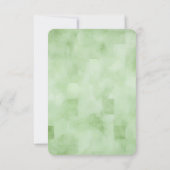 Creëer uw eigen zachte groene vierkantjes textuur RSVP kaartje (Achterkant)