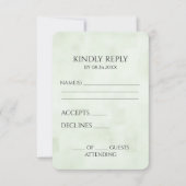 Creëer uw eigen zachte groene vierkantjes textuur RSVP kaartje (Voorkant)