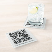 Creëer Uw eigen zakelijke QR-code Glazen Onderzetter (Schuin)