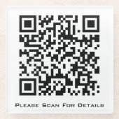 Creëer Uw eigen zakelijke QR-code Glazen Onderzetter (Voorkant)
