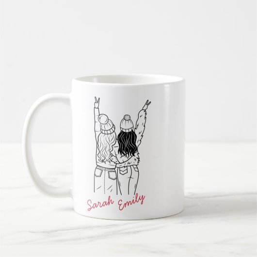 Creëer Uw eigen zal uw bruidsmeisje-mok zijn Koffiemok (Links)