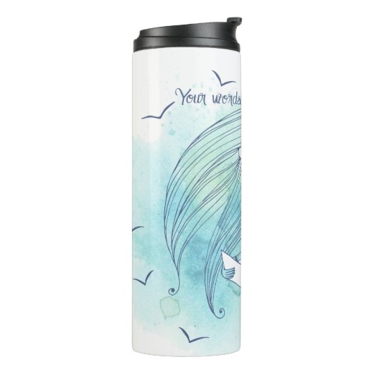 Creëer Uw eigen Zee is Mijn Liefde Thermosbeker (Gedraaid links)