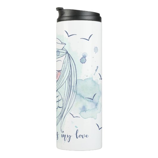 Creëer Uw eigen Zee is Mijn Liefde Thermosbeker (Geroteerd rechts)