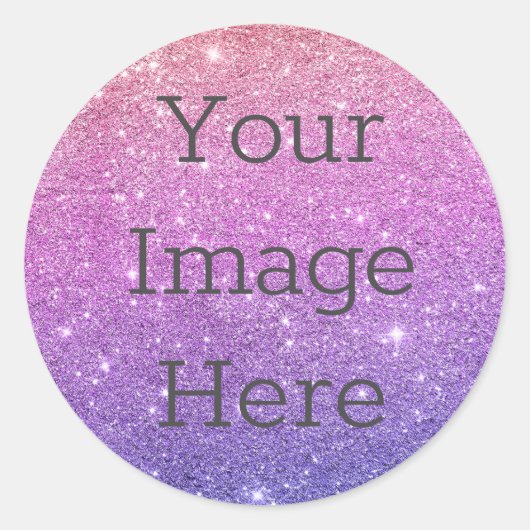 Creëer Uw eigen Zeemeermin Ombre Glitter Dust Ronde Sticker (Voorkant)