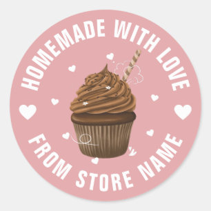 Creëer uw eigen zelfgemaakte bakkerij met liefde ronde sticker