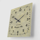 Creëer uw eigen zilver en gouden metalen pleister vierkante klok (Hoek)