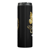 Creëer Uw eigen zilveren & gouden vlinders hart Thermosbeker (Achterkant)