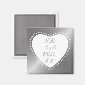 Creëer Uw eigen zilveren hart Magneet (Voorkant / Achterkant)