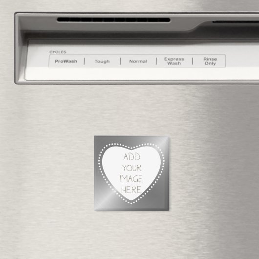 Creëer Uw eigen zilveren hart Magneet (Insitu (Vaatwasser))