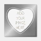 Creëer Uw eigen zilveren hart Magneet (Voorkant)