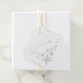 Creëer uw eigen  zilveren sneeuwvlokken bedankjes labels