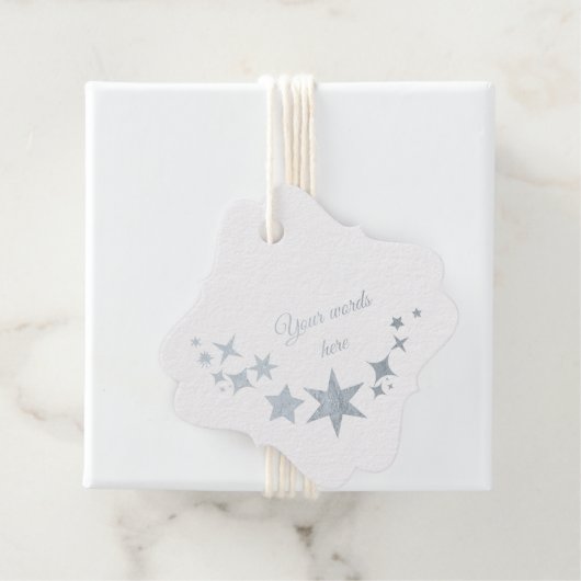 Creëer uw eigen  zilveren wintersterren bedankjes labels (Met doos)