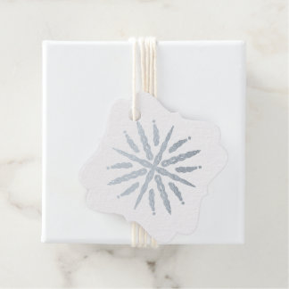 Creëer uw eigen zilverfolie bevroren sneeuwvlok bedankjes labels