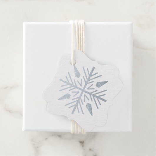 Creëer uw eigen zilverfolie sneeuwvlok bedankjes labels (Met doos)