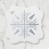 Creëer uw eigen zilverfolie sneeuwvlok bedankjes labels (Voorkant)