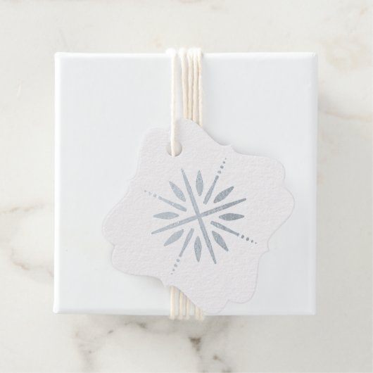 Creëer Uw Eigen Zilverfolie Sneeuwvlokbloem Bedankjes Labels (Met doos)