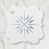 Creëer Uw Eigen Zilverfolie Sneeuwvlokbloem Bedankjes Labels (Voorkant)