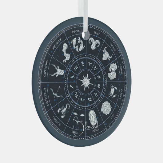 Creëer Uw eigen Zodiac Wheel Glas Ornament (Voorkant Rechts)