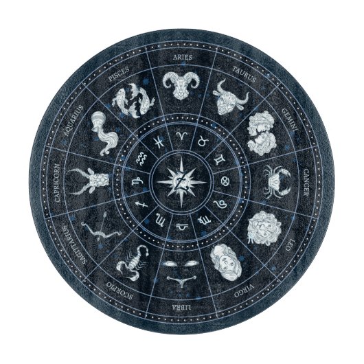 Creëer Uw eigen Zodiac Wheel Glass Altar Board Snijplank (Voorkant)