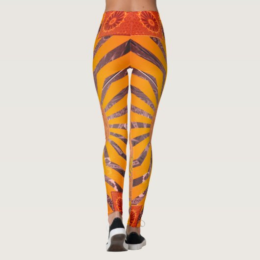 Creëer Uw eigen, zoete Oranje patroonvormer Leggings (Achterkant)