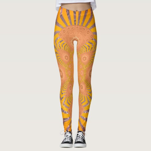 Creëer Uw eigen, zoete Oranje patroonvormer Leggings (Voorkant)