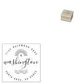 Creëer Uw Eigen Zomer Familienaam Retouradres Rubberstempel (Gestempeld)