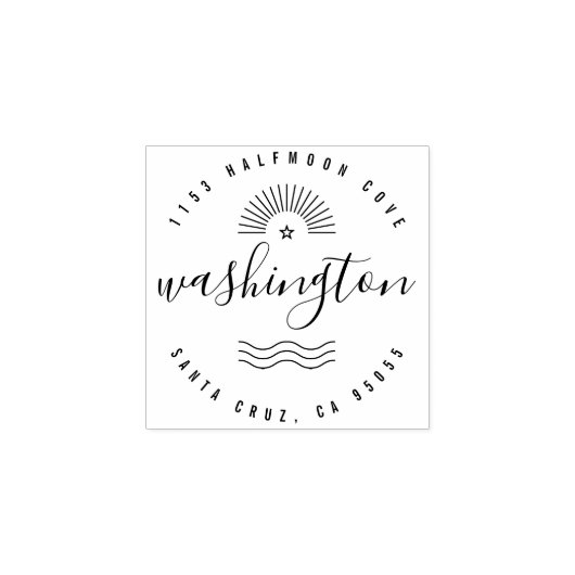 Creëer Uw Eigen Zomer Familienaam Retouradres Rubberstempel (Afrduk)