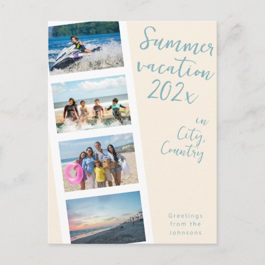 Creëer uw eigen zomervakantie foto Briefkaart (Voorkant)