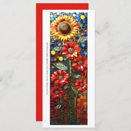 Creëer Uw Eigen Zonnebloemen Mozaïek Bladwijzer (Voorkant / Achterkant)