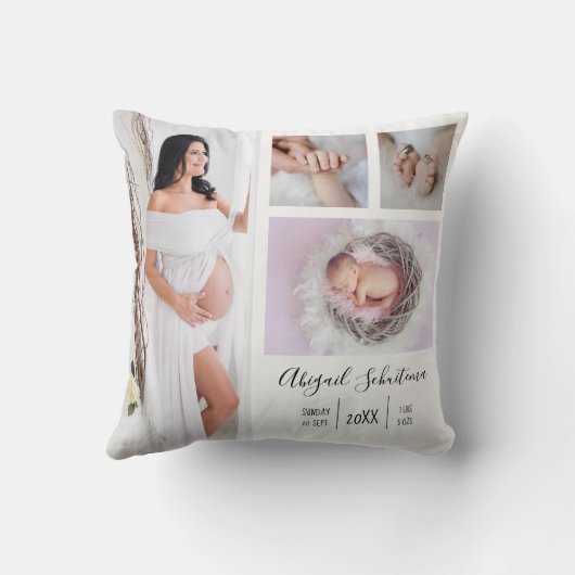 Creëer Uw eigen Zwangerschap en Baby Foto Keepsake Kussen (Achterkant)