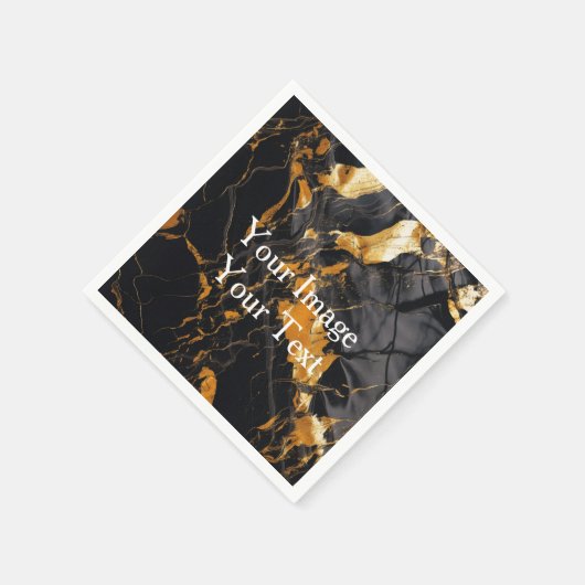 Creëer Uw Eigen Zwart en Gouden Leeg Servet (Hoek)