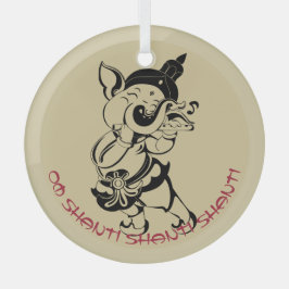 Creëer Uw Eigen Zwart & Goud Ganesh Fluit Glas Ornament