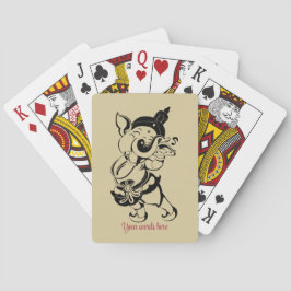 Creëer Uw Eigen Zwart & Goud Ganesh Fluit Pokerkaarten