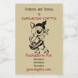 Creëer Uw Eigen Zwart & Goud Ganesh Fluit Wijn Etiket