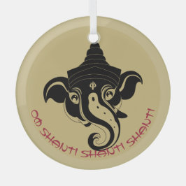 Creëer Uw Eigen Zwart & Goud Ganesh Glas Ornament