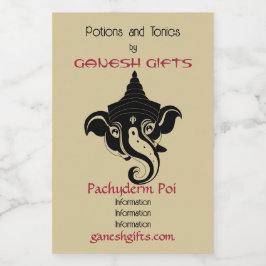 Creëer Uw Eigen Zwart & Goud Ganesh Wijn Etiket