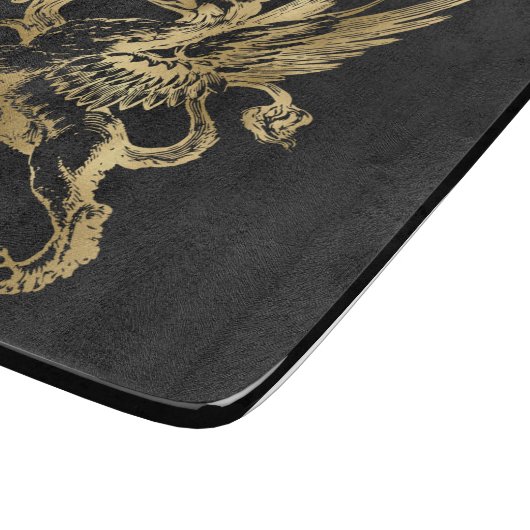 Creëer Uw Eigen Zwart & Gouden Gotische Griffin Snijplank (Hoek)