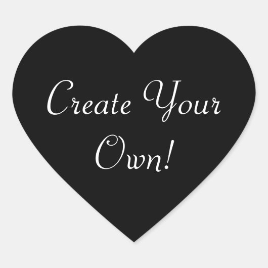 Creëer Uw eigen zwart Hart Sticker (Voorkant)