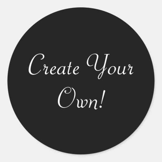 Creëer Uw eigen zwart Ronde Sticker (Voorkant)