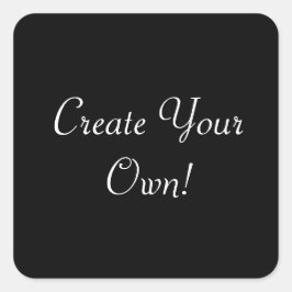 Creëer Uw eigen zwart Vierkante Sticker