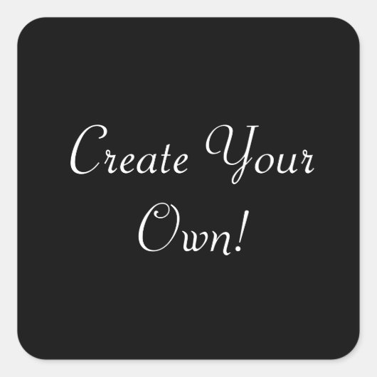 Creëer Uw eigen zwart Vierkante Sticker (Voorkant)