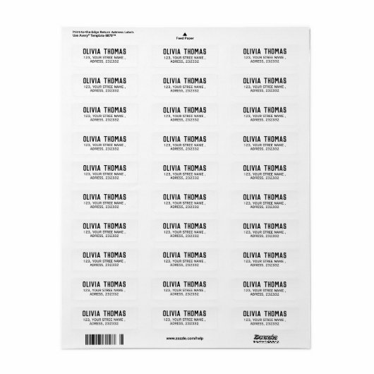 Creëer uw eigen zwart-wit retouradres etiket (Full Sheet)